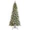 Glitzhome® 9ft Pre-Lit Flocked Slim Pine Artificial Christmas Tree, Warm White LED Lights